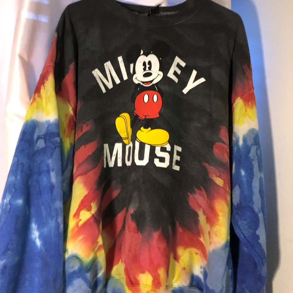 Disney Mickey Mouse Tie dye crewneck sweater
